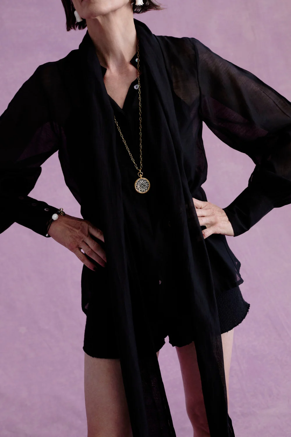 Nicola Scarf Blouse Black - Image 4